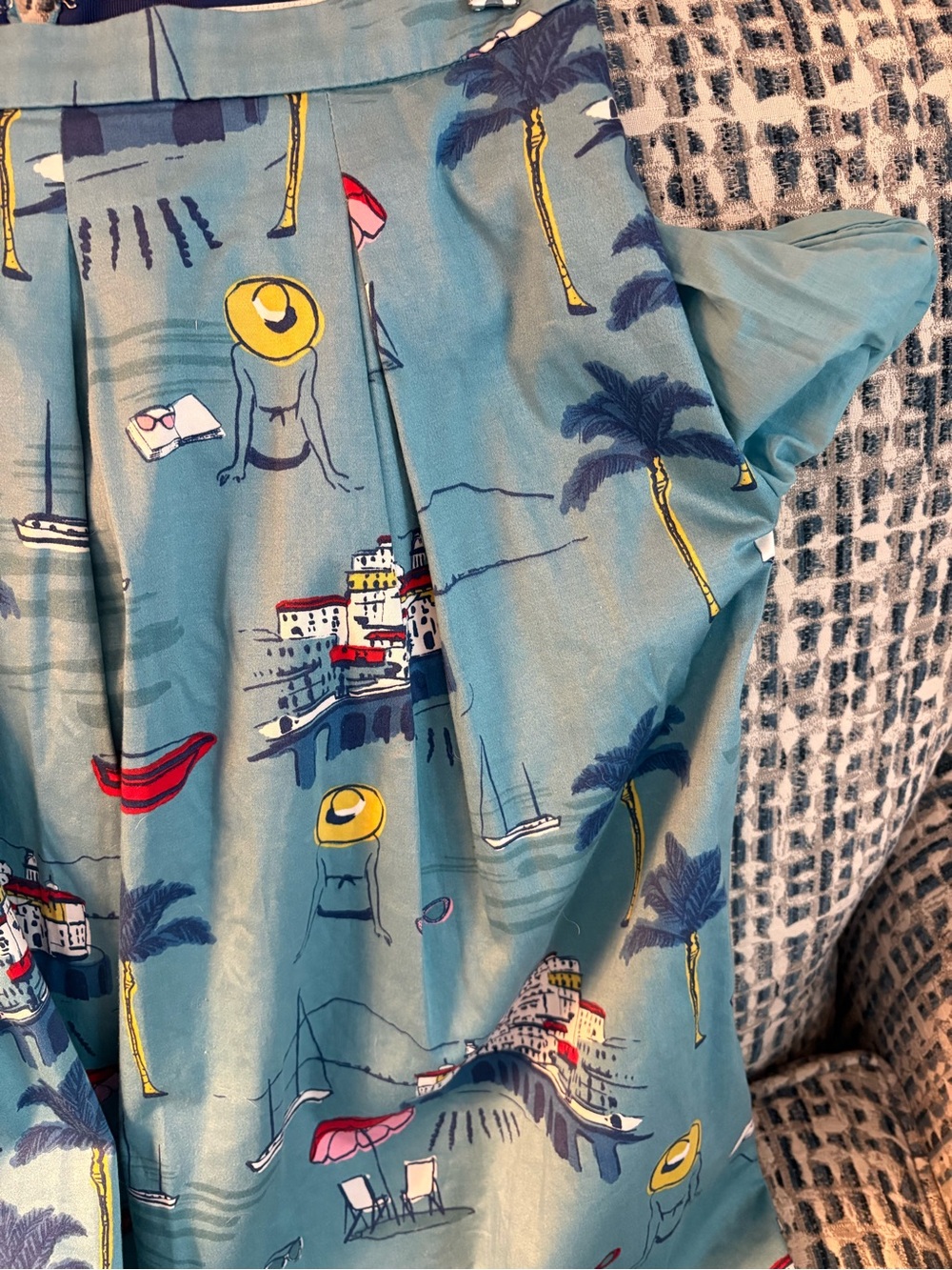Boden Riviera Print Midi Skirt Sz 6 - Picture 5 of 10